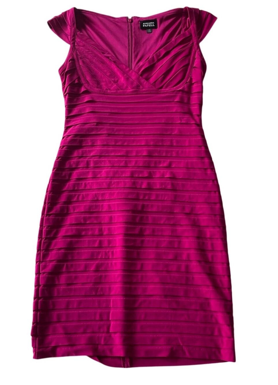 Adrianna Papell Womens Size 12 Fushia Pink Cocktail Bodycon Wedding Formal